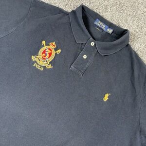 Ralph Lauren Polo Shirt Men XXL‎ Blue Classic Fit Rugby Pony Crest Preppy